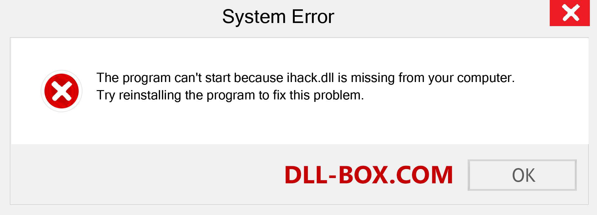  ihack.dll file is missing?. Download for Windows 7, 8, 10 - Fix  ihack dll Missing Error on Windows, photos, images